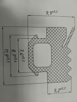 Уплотнитель ТПУ-001 (ЧЕРНЫЙ)(1 кор.= 200м.п.) СП Казань
