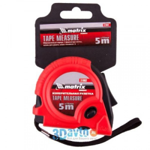 Рулетка Rubber 5 м х 19 мм обрезиненный корпус. MATRIX код 31002