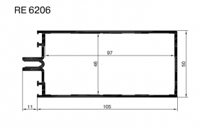 Стойка-ригель 105мм RE6206, 6,4м