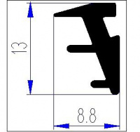 Уплотнитель ТПУ-004 (ЧЕРНЫЙ)(1 кор.= 300м.п.) СП Казань
